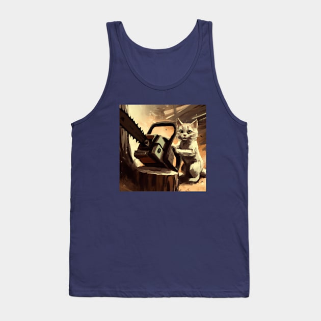Kitten Dreams of Becoming a Logger When it Grows Up Tank Top by Star Scrunch